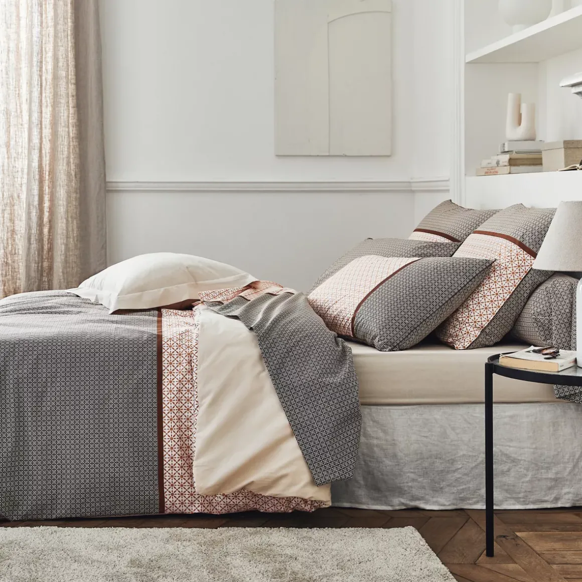 Federa cuscino quadrata in percalle di cotone (65 x 65 cm) Gabin Multicolore