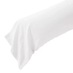 Federa per cuscino a rullo in percalle di cotone (L185 cm) Diane Bianco