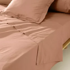 Federa per cuscino a rullo percalle di cotone (L185 cm) Cali Pesca Rosa
