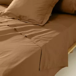 Federa per cuscino a rullo percale di cotone (L185 cm) Cali Camel
