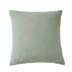 Federa per cuscino letto quadrata in garza di cotone (60 x 60 cm) Gaïa Boho Verde eucalipto