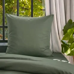 Federa per cuscino letto quadrata in lyocell Tencel™ lavata (63 x 63 cm) Olivia Verde rosmarino