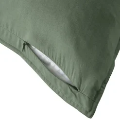 Federa per cuscino letto quadrata in lyocell Tencel™ lavata (63 x 63 cm) Olivia Verde rosmarino