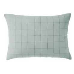 Federa per cuscino letto rettangolare in garza di cotone (50 x 70 cm) Gaia Match Verde eucalipto
