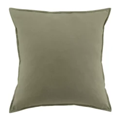 Federa per cuscino quadrata flanella di cotone (63 x 63 cm) Nina Verde rosmarino