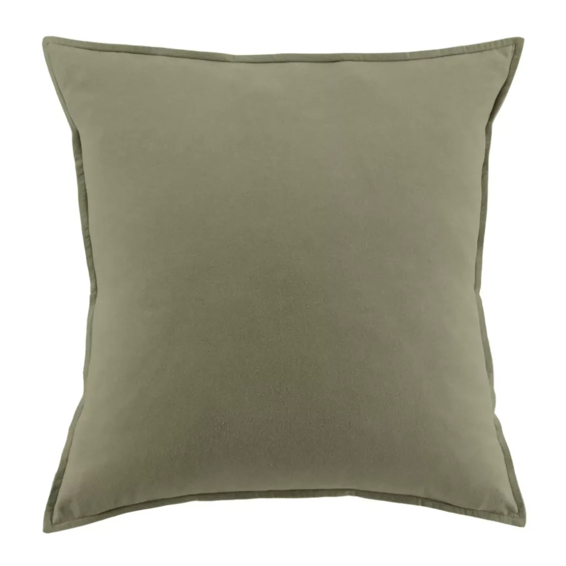 Federa per cuscino quadrata flanella di cotone (63 x 63 cm) Nina Verde rosmarino