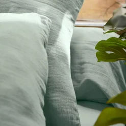 Federa per cuscino quadrata in garza di cotone (60 x 60 cm) Gaïa Verde eucalipto