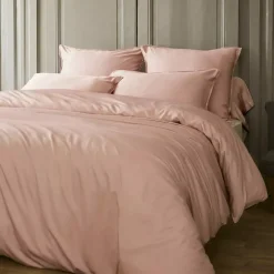 Federa per cuscino quadrata in satin di bambù (80 x 80 cm) Sienna Rose blush