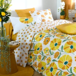 Federa per cuscino quadrato in percalle (63 x 63 cm) Blandine Giallo senape