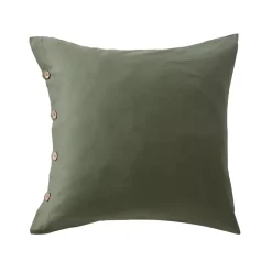 Federa per cuscino quadrato in percalle di cotone (65 x 65 cm) Diane Verde Rosmarino
