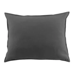 Federa per cuscino rettangolare flanella di cotone (50 x 70 cm) Nina Grigio antracite
