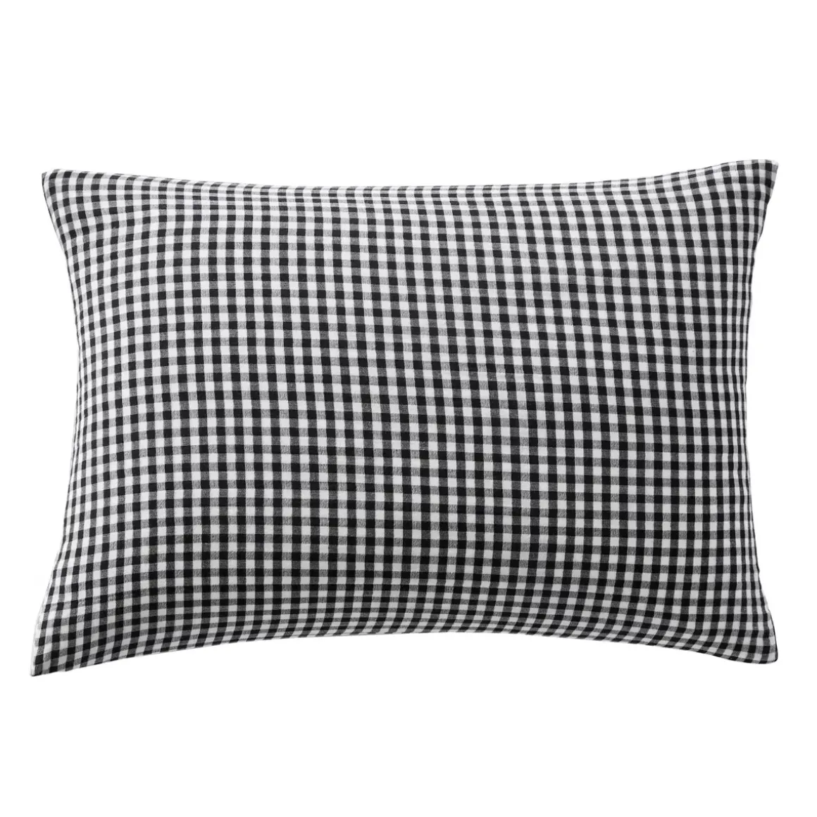 Federa per cuscino rettangolare in garza di cotone (50 x 70 cm) Gaïa vichy Nera