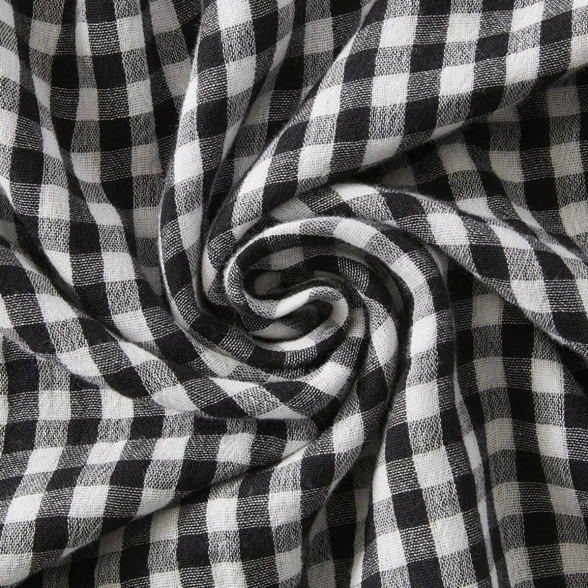 Federa per cuscino rettangolare in garza di cotone (50 x 70 cm) Gaïa vichy Nera