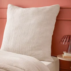 Federa per quadrupla garza di cotone (80 x 80 cm) Victoria x Gaïa Beige pampa