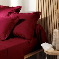 Federa quadrata cotone bio (63 x 63 cm) Biolina Bordeaux