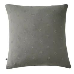 Federa quadrata garza di cotone (60 cm) Gaïa Boho Grigio granito