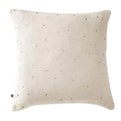 Federa quadrata garza di cotone (60 cm) Gaïa Chic Beige pampa
