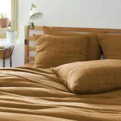 Federa quadrata garza di cotone (60 cm) Gaïa Match Camel
