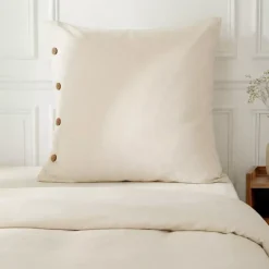 Federa quadrata in percalle di cotone (65 x 65 cm) Diane Beige