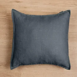 Federa quadrata lino lavato (60 cm) Louise Grigio ardesia