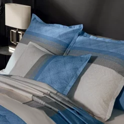 Federa quadrata raso di cotone (65 x 65 cm) Tiago Blu