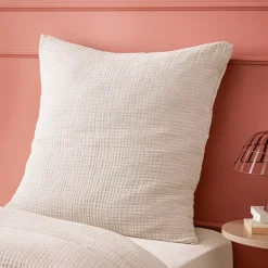 Federa quadrupla garza di cotone (60 x 60 cm) Victoria x Gaïa Beige pampa