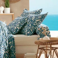 Federa rettangolare cotone lavato (50 x 70 cm) Serena Blu