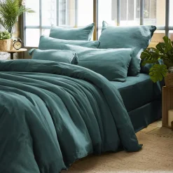 Federa rettangolare garza di cotone (50 x 80 cm) Gaïa Blu ottanio