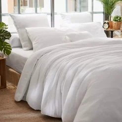 Federa rettangolare garza di cotone (50 x 70 cm) Gaïa Bianco chantilly