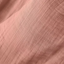 Federa rettangolare garza di cotone (L70 cm) Gaïa Rosa pesca