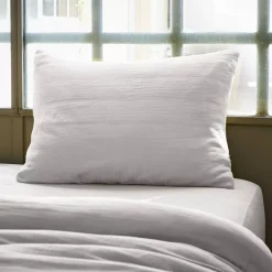 Federa rettangolare garza di cotone (L70 cm) Gaïa Grigio nuvola