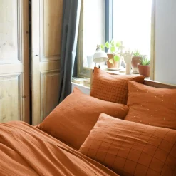 Federa rettangolare garza di cotone (50 x 70 cm) Gaïa Boho Albicocca