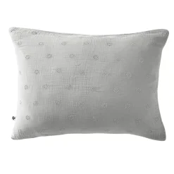 Federa rettangolare garza di cotone (70 cm) Gaïa Boho Grigio nuvola