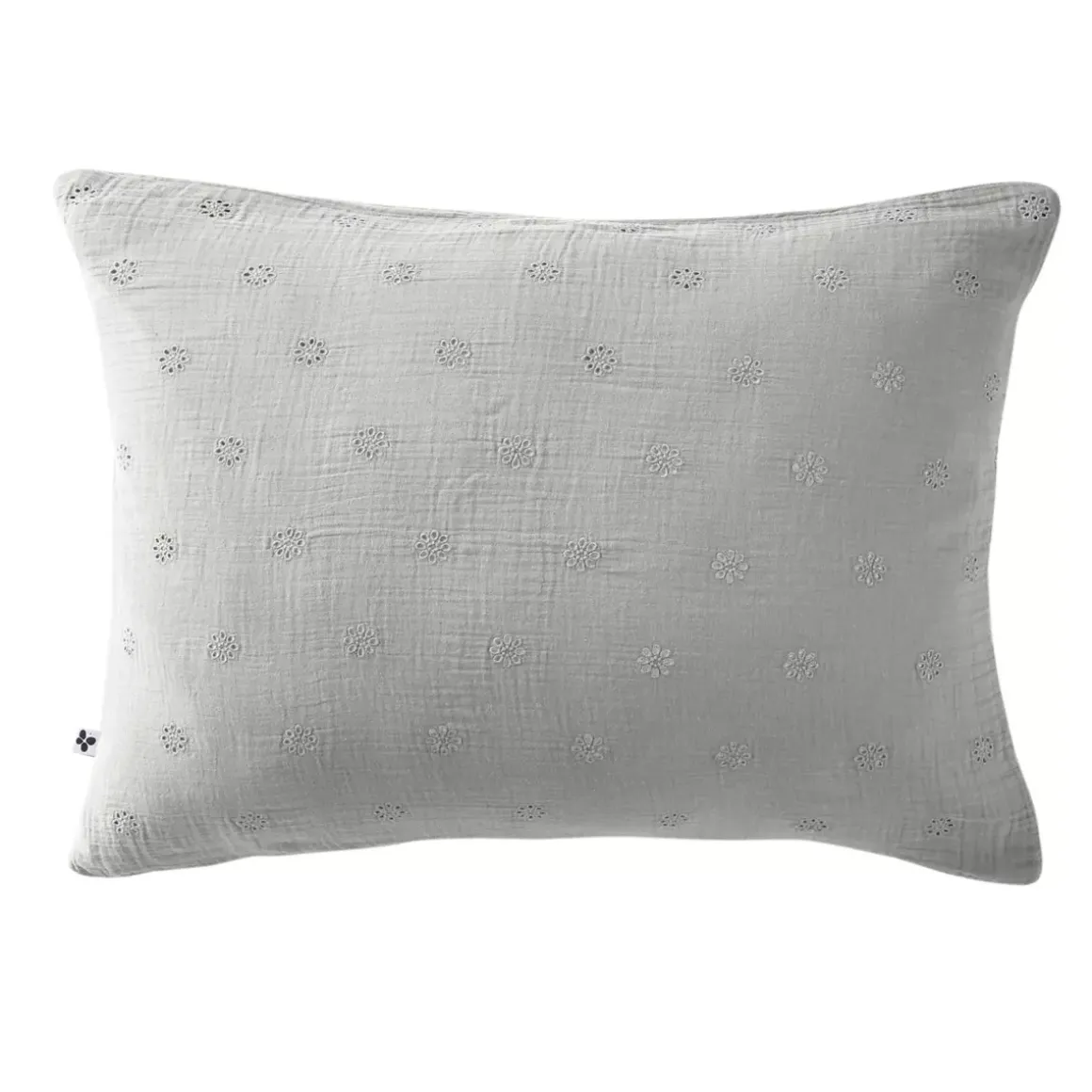 Federa rettangolare garza di cotone (70 cm) Gaïa Boho Grigio nuvola