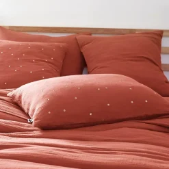 Federa rettangolare garza di cotone (70 cm) Gaïa Chic Terracotta