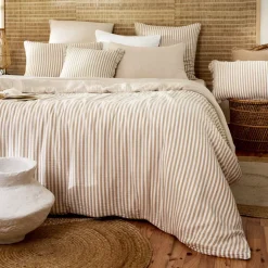 Federa rettangolare in garza di cotone (50 x 80 cm) Gaïa a righe Corda