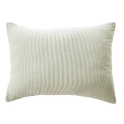 Federa rettangolare in garza di cotone (50 x 80 cm) Gaïa a righe Verde eucalipto