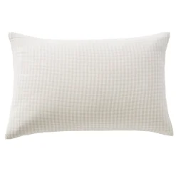 Federa Rettangolare in garza di cotone (50 x 80 cm) Gaïa Vichy Beige