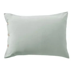 Federa rettangolare in percalle di cotone (50 x 80 cm) Diane Blu Céladon