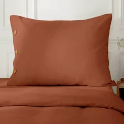 Federa rettangolare in percalle di cotone (50 x 80 cm) Diane Terracotta