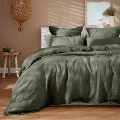 Federa rettangolare lino lavato (80 cm) Louise Verde rosmarino