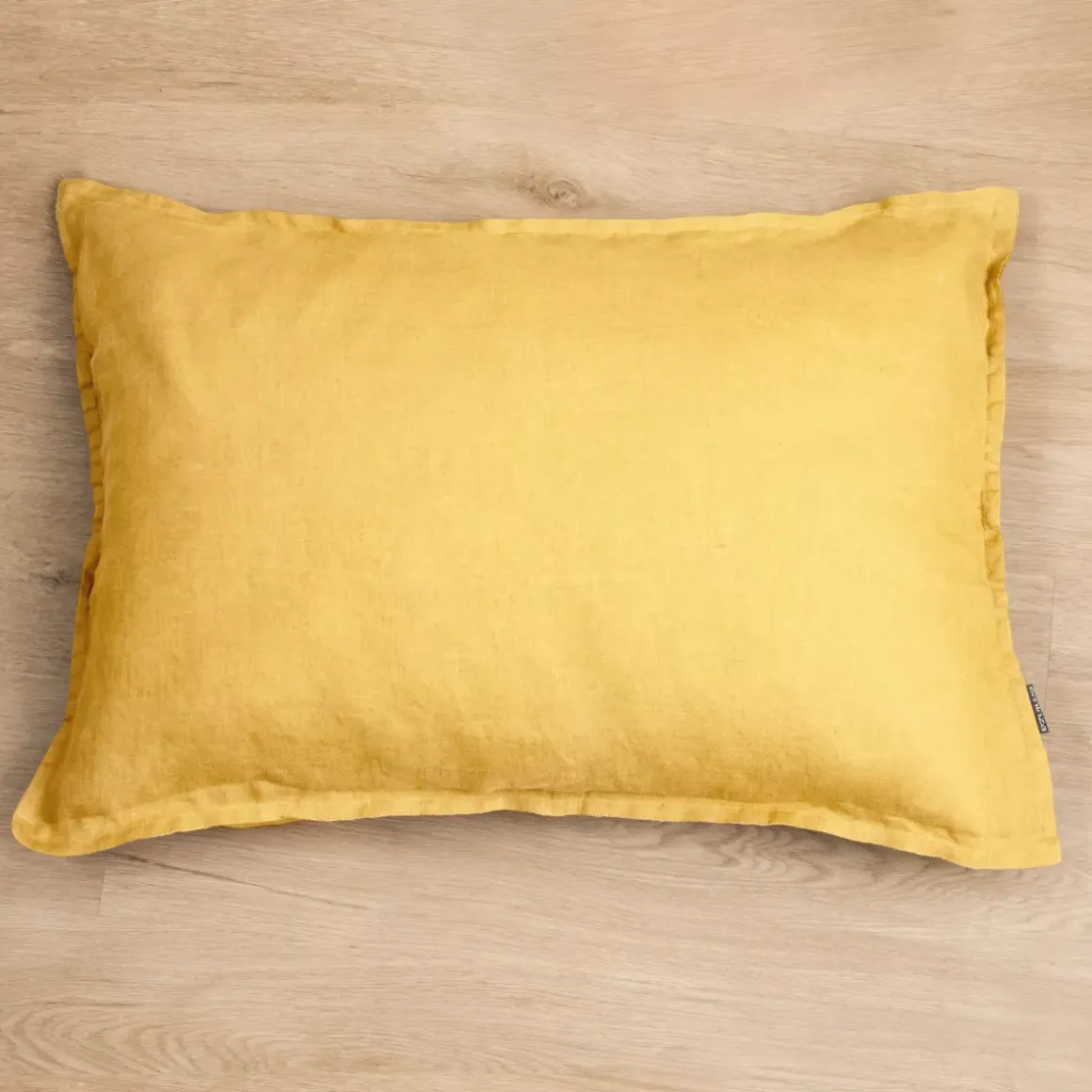Federa rettangolare lino lavato (80 cm) Louise Giallo senape