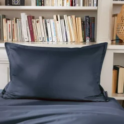 Federa rettangolare percalle di cotone (80 cm) Cali Blu marino