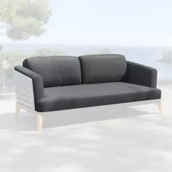 MOBELLIA Accessori E Cuscini-Federe per cuscini di ricambio per Divano 2 posti Monte Carlo Grigio
