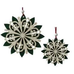 KAEMINGK Addobbi Natalizi-Fiocco di neve da appendere (D15 cm) Chic glitterato