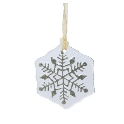 KAEMINGK Addobbi Natalizi-Fiocco di neve in vetro (D7 cm) Argentière glitterato