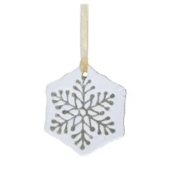 KAEMINGK Addobbi Natalizi-Fiocco di neve in vetro (D7 cm) Chamonix glitterato