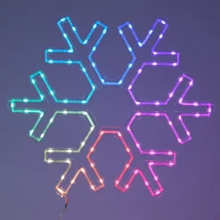 KOOPMAN Oggetti Decorativi E Illuminati|Decorazioni E Oggetti Natalizi-Fiocco di neve luminoso al neon 96 LED H43 cm