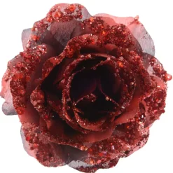 KAEMINGK Addobbi Natalizi-Fiore decorativo con pinza paillete Bordò
