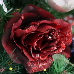 KAEMINGK Addobbi Natalizi-Fiore decorativo con pinza paillete Bordò